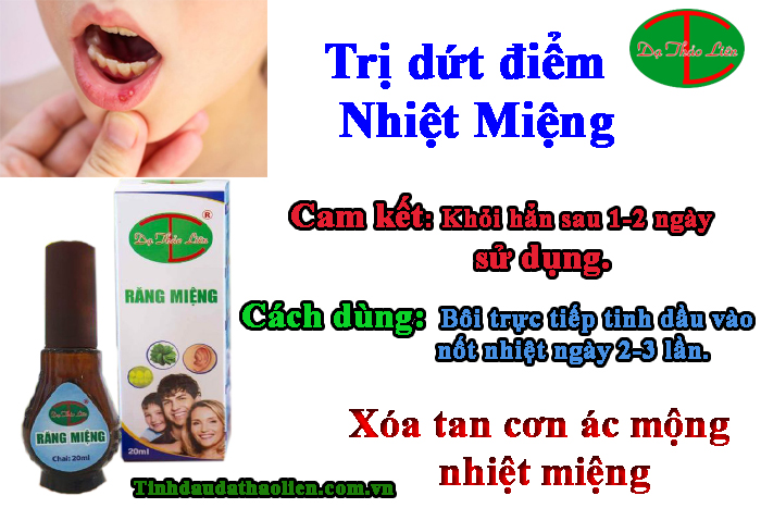 trị nhiệt miệng bằng tinh dầu răng miệng Dạ Thảo Liên